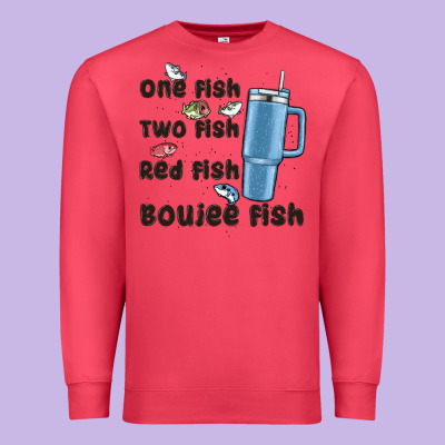 One Fish Two Fish Red Fish Boujee Fish Premium Sweatshirt Designed By Maliassmallbusiness