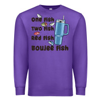 Purple one fish two fish red fish boujee fish Premium Sweatshirt - MaliasSmallBusiness