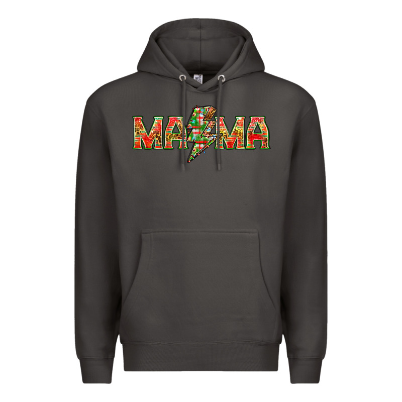 Mama Christmas Lightning Bolt Premium Hoodie by NancyCooperArtShop | Teevron