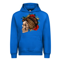 Cobalt leopard bandana and roses skull Urban Hoodie - Jasminsmagicworld