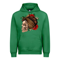 Emerald leopard bandana and roses skull Urban Hoodie - Jasminsmagicworld