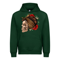 Forest Green leopard bandana and roses skull Urban Hoodie - Jasminsmagicworld