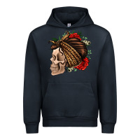 Navy leopard bandana and roses skull Urban Hoodie - Jasminsmagicworld