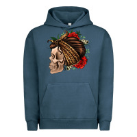 Pigment Midnight Navy leopard bandana and roses skull Urban Hoodie - Jasminsmagicworld