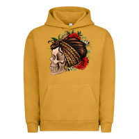Pigment Peanut Butter leopard bandana and roses skull Urban Hoodie - Jasminsmagicworld