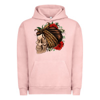 Pigment Salmon leopard bandana and roses skull Urban Hoodie - Jasminsmagicworld