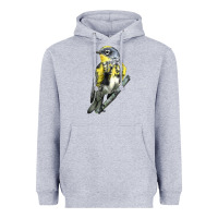 Heather Grey yellow rumped warbler Heavyweight Hoodie - LillyAllenDesigns