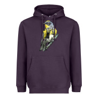 Plum yellow rumped warbler Heavyweight Hoodie - LillyAllenDesigns