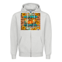 Dove Grey hello pumpkin season tumbler Zipper Hoodie - Artiststas