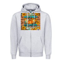Heather Grey hello pumpkin season tumbler Zipper Hoodie - Artiststas