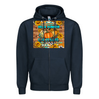Navy hello pumpkin season tumbler Zipper Hoodie - Artiststas