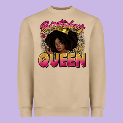 Birthday Queen Heavyweight Sweatshirt Designed By Zillion Design Studio