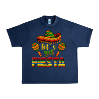 Navy Let's Get Fiesta Urban Heavy Tee - texasbilliewilder