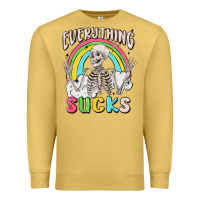 Antique Gold everything sucks Premium Sweatshirt - MaliasSmallBusiness