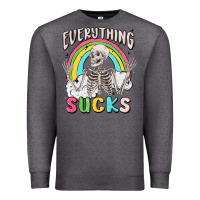 Charcoal Heather everything sucks Premium Sweatshirt - MaliasSmallBusiness