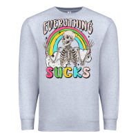 Heather Grey everything sucks Premium Sweatshirt - MaliasSmallBusiness