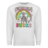 Oatmeal Heather everything sucks Premium Sweatshirt - MaliasSmallBusiness