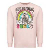 Pale Pink everything sucks Premium Sweatshirt - MaliasSmallBusiness