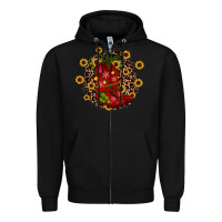 Black boots wood slice ornament Zipper Hoodie - JahusDesignShop