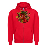 Red boots wood slice ornament Zipper Hoodie - JahusDesignShop