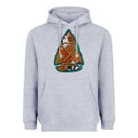 Heather Grey cowhide rusty arrowhead Heavyweight Hoodie - Jasminsmagicworld
