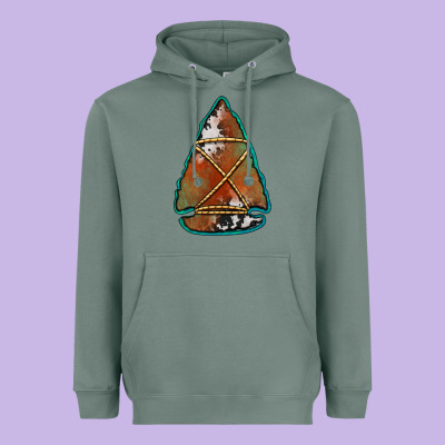 Cowhide Rusty Arrowhead Heavyweight Hoodie Designed By Jasminsmagicworld