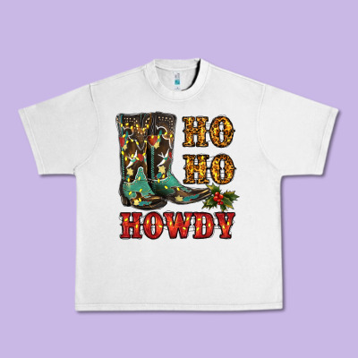 Christmas Cowboy Boots Ho Ho Howdy Urban Heavy Tee Designed By Ranaportraitstore