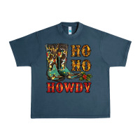 Midnight Navy christmas cowboy boots ho ho howdy Urban Heavy Tee - RanaPortraitStore