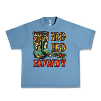 Pebble Blue christmas cowboy boots ho ho howdy Urban Heavy Tee - RanaPortraitStore