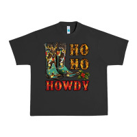 Pigment Black christmas cowboy boots ho ho howdy Urban Heavy Tee - RanaPortraitStore