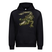 Foreset Green alligator Urban Hoodie - BarkalooDesign