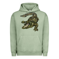 Pigment Oil Green alligator Urban Hoodie - BarkalooDesign