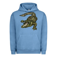 Pigment Pebble Blue alligator Urban Hoodie - BarkalooDesign