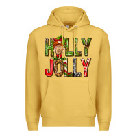Antique Gold Holly Jolly elf gnome Premium Hoodie - NancyCooperArtShop