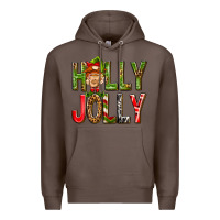 Coffee Holly Jolly elf gnome Premium Hoodie - NancyCooperArtShop