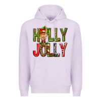 Lilac Holly Jolly elf gnome Premium Hoodie - NancyCooperArtShop