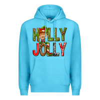 Ocean Blue Holly Jolly elf gnome Premium Hoodie - NancyCooperArtShop