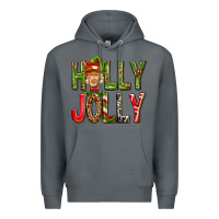 Rock Holly Jolly elf gnome Premium Hoodie - NancyCooperArtShop