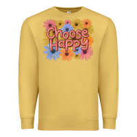 Antique Gold choose happy Premium Sweatshirt - MaliasSmallBusiness
