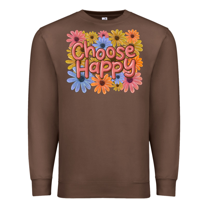 Choose Happy Premium Sweatshirt by MaliasSmallBusiness | Teevron