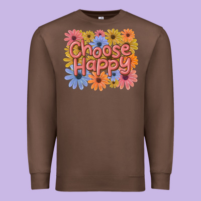 Choose Happy Premium Sweatshirt Designed By Maliassmallbusiness