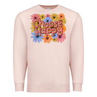 Pale Pink choose happy Premium Sweatshirt - MaliasSmallBusiness