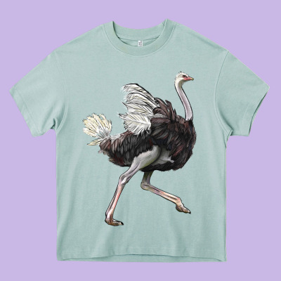 Ostrich Heavy Core Tee Designed By Lillyallendesigns