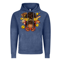 Vintage Denim softball afro messy bun Vintage Hoodie - texasbilliewilder