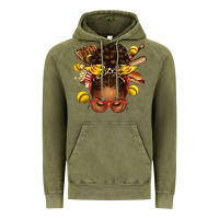 Vintage Olive softball afro messy bun Vintage Hoodie - texasbilliewilder