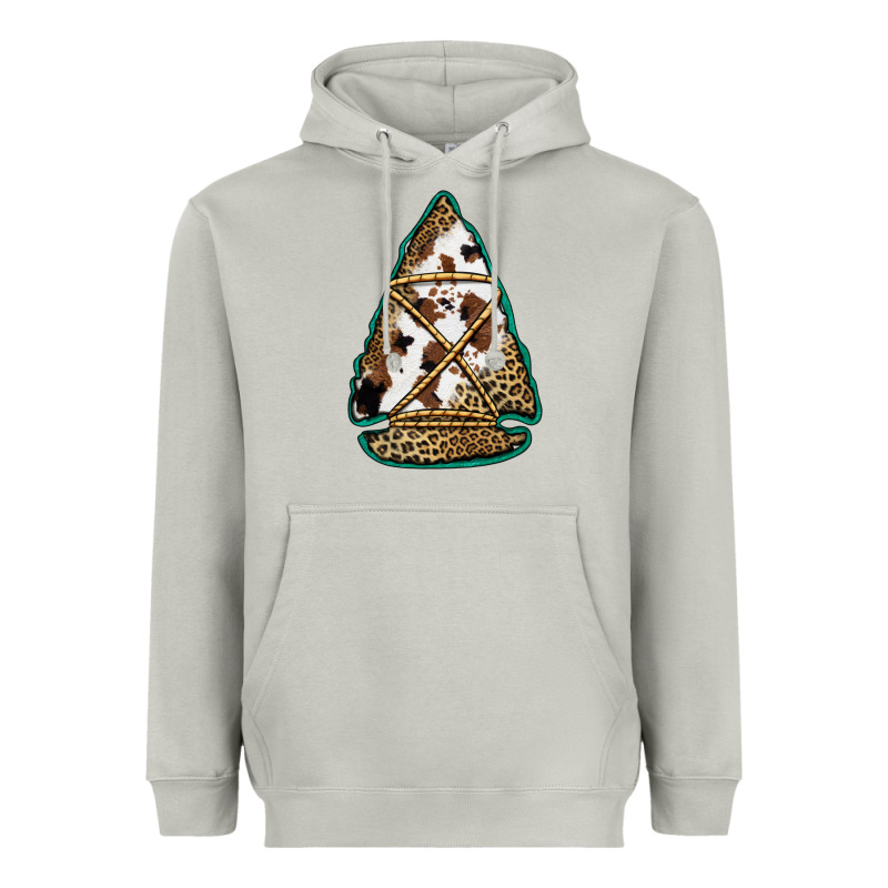 Cowhide Leopard Arrowhead Heavyweight Hoodie by Jasminsmagicworld | Teevron