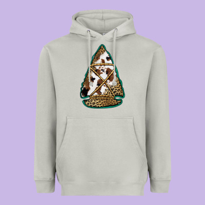 Cowhide Leopard Arrowhead Heavyweight Hoodie Designed By Jasminsmagicworld
