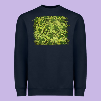 Heavyweight Sweatshirt st patrick's day shamrock leopard background