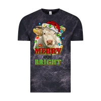 Cloud Black merry and bright charolais cattle cow with christm Vintage Tee - RanaPortraitStore