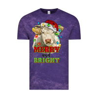 Cloud Purple merry and bright charolais cattle cow with christm Vintage Tee - RanaPortraitStore